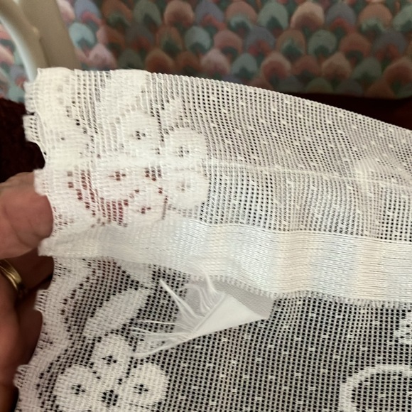 VINTAGE SWAG VALENCES PAIR  SEMISHEER COTTON POLYESTER - Picture 9 of 15